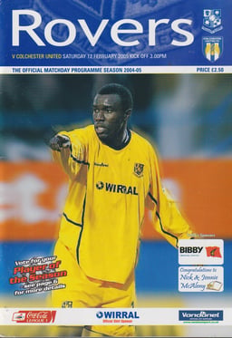 Tranmere Rovers v Colchester United Match Programme 2005-02-12